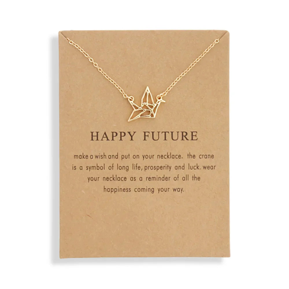 New Trendy Alloy Cute Elegant Sun Love Star Leaves Clover Unicorn Luck Pendant Necklaces for Women Fashion Accessories Jewelry