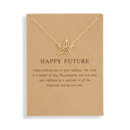 New Trendy Alloy Cute Elegant Sun Love Star Leaves Clover Unicorn Luck Pendant Necklaces for Women Fashion Accessories Jewelry