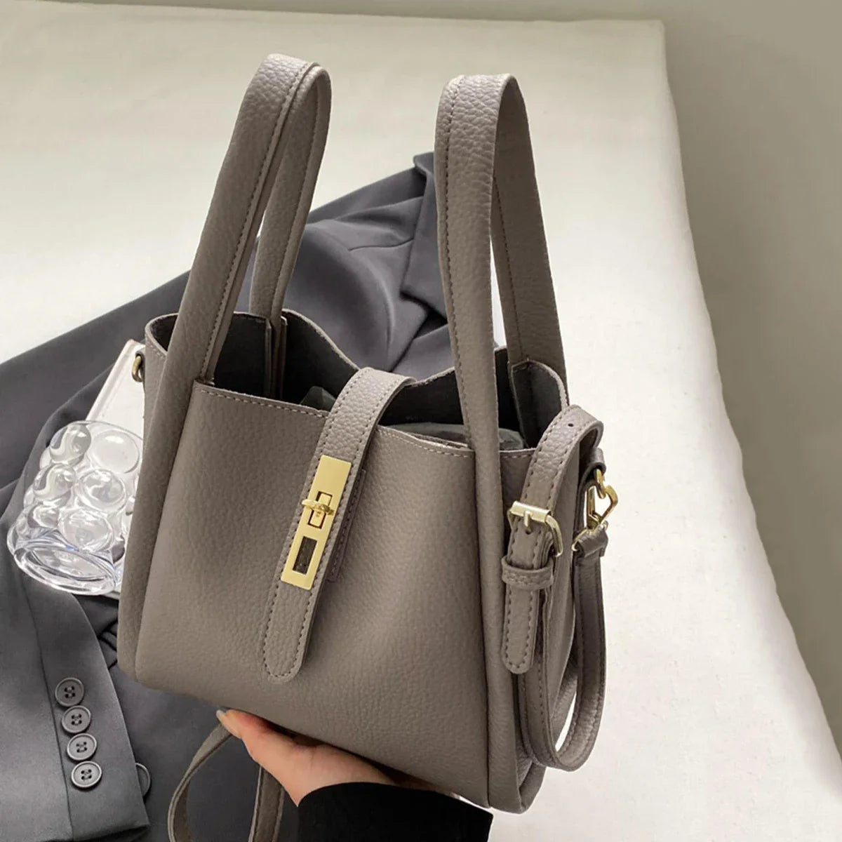 Bolsa de ombro transversal multifuncional de alto valor para o dia a dia, tendência retrô de moda outono-inverno, cor sólida simples