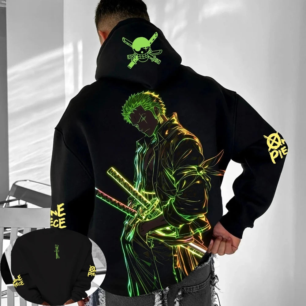 ONE PIECE Men's Hoodie Sweater Roronoa Zoro Japan Anime Spring and Autumn Hip Hop Boys Children's Long Sleeve Parent-Child Wear
