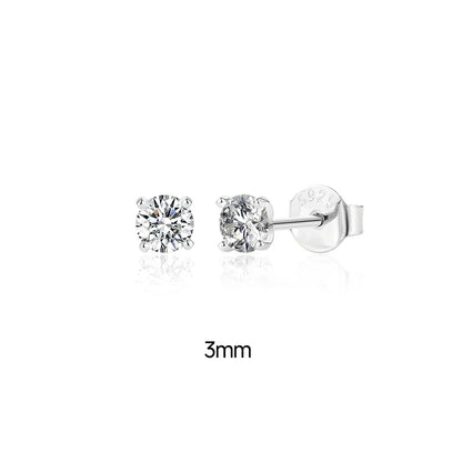 0.5-1.2 Carat D Color Moissanite Ear Stud Earrings For Women 925 Sterling Silver Sparkling Piercing Earring Fine Jewelry
