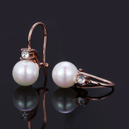 Pearl Dangle Earrings Embellished with Swarovski Crystals Exquisite Fashionable Drop Earrings Imitation Freshwater Pearl Jewelry