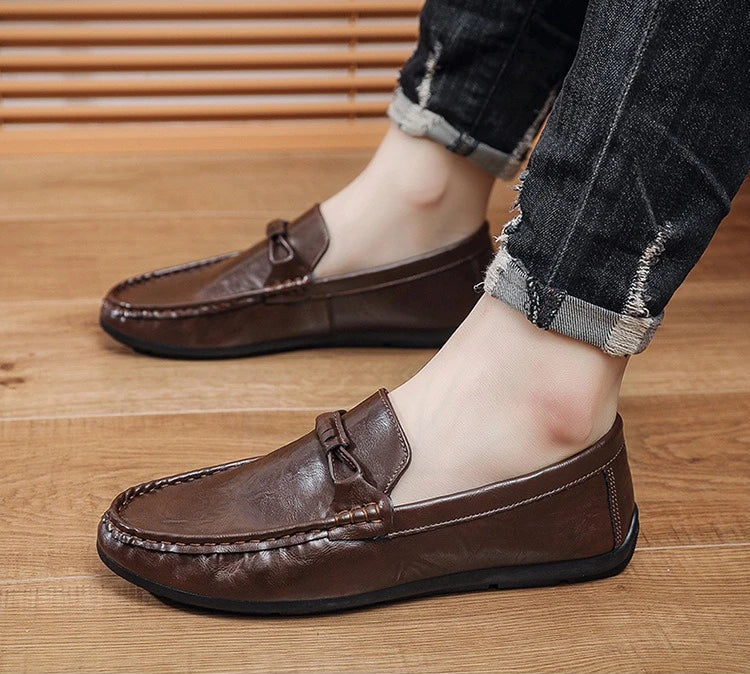Summer men's loafers soft soled men's leather shoes comfortable driving shoes
