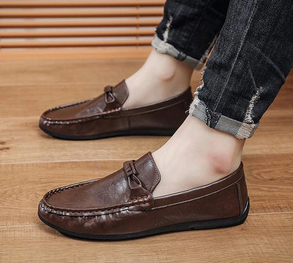 Summer men's loafers soft soled men's leather shoes comfortable driving shoes