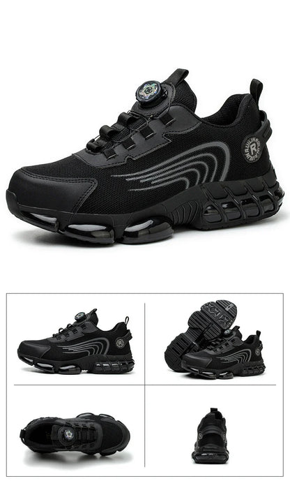 Steel Toe Protection Safety Shoes Men Rotating Button Work Safety Shoes for Men Anti-smash Anti Puncture Work Shoes Sneakers