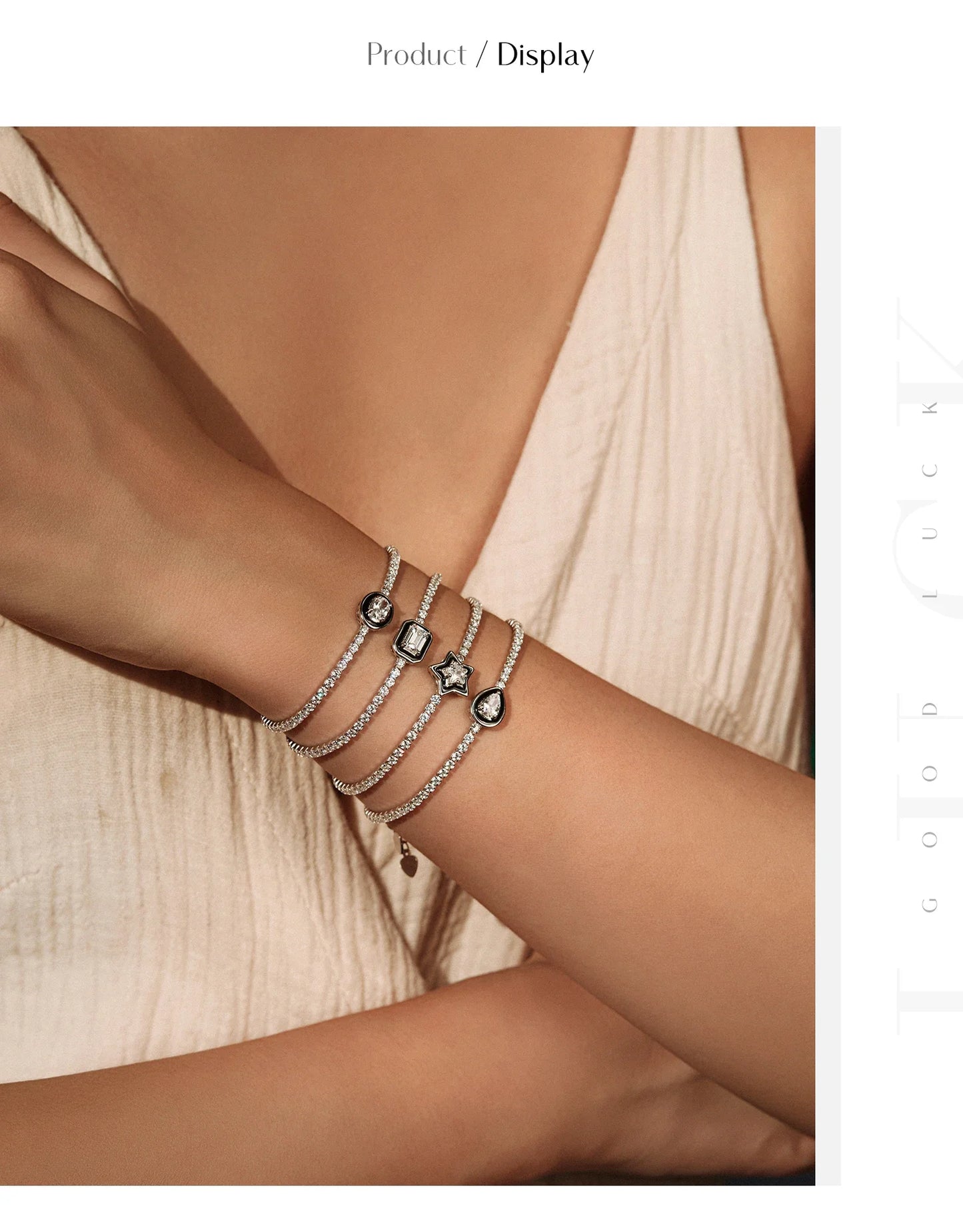 925 Sterling Silver Shinning Stackable Bracelets Stars Geometric Heart Water Drop CZ Tennis Bracelets For Women Jewelry
