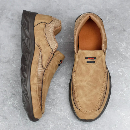 Sapatos Masculinos Casuais de Couro, Mocassins Respiráveis, Tênis Masculinos 2024, Novos Tênis Masculinos de Couro Confortáveis, Calçados Masculinos