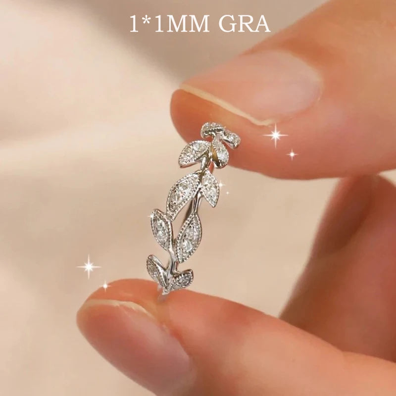 1MM All Moissanite Rings for Women Luxury Wedding Promise Band Match Diamond 100% S925 Sterling Silver Birthday Gift
