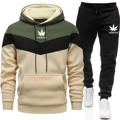 Hot Sales Mens Tracksuit Printed Casual Tricolor Sweatshirts High Quality Sports Jogging Man Clothing Single Piece Hoodie Pants