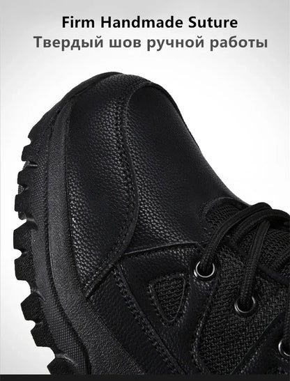 New Warm Plush Snow Boots Men Lace Up Casual High Top Men's Boots Waterproof Winter Boots Anti-Slip Ankle Boots Army Work Boots