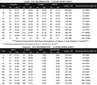 S-8XL Suit Men's Fashion Casual Outdoor (Blazer+ Pants) Gentleman Business Wedding Slim-fit Formal British Style Wedding Suit