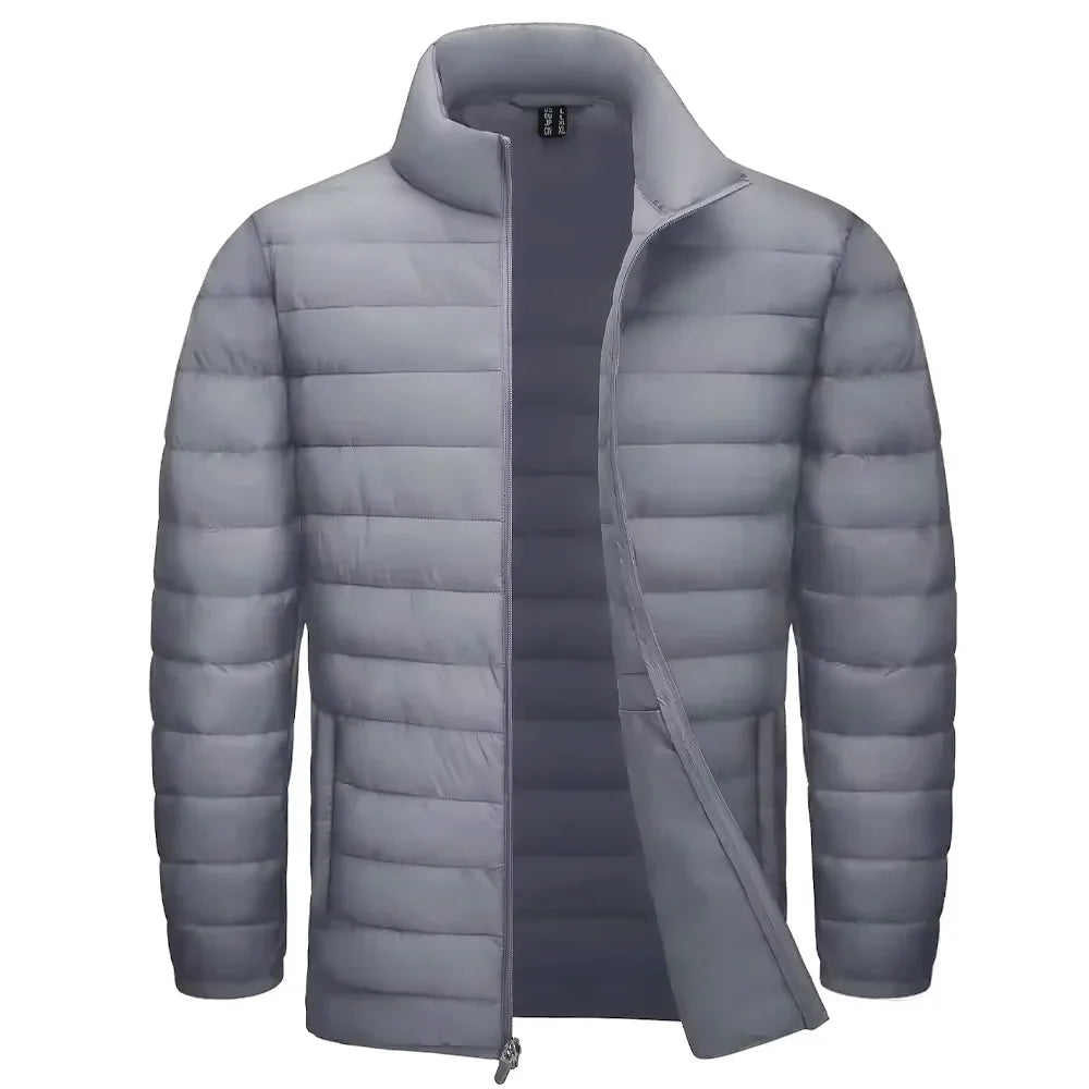 Stand Collar Lightweight Puffer Jackets Mens Quilted Jacket Water Resistant Ripstop Down Insulated Windbreaker Coats