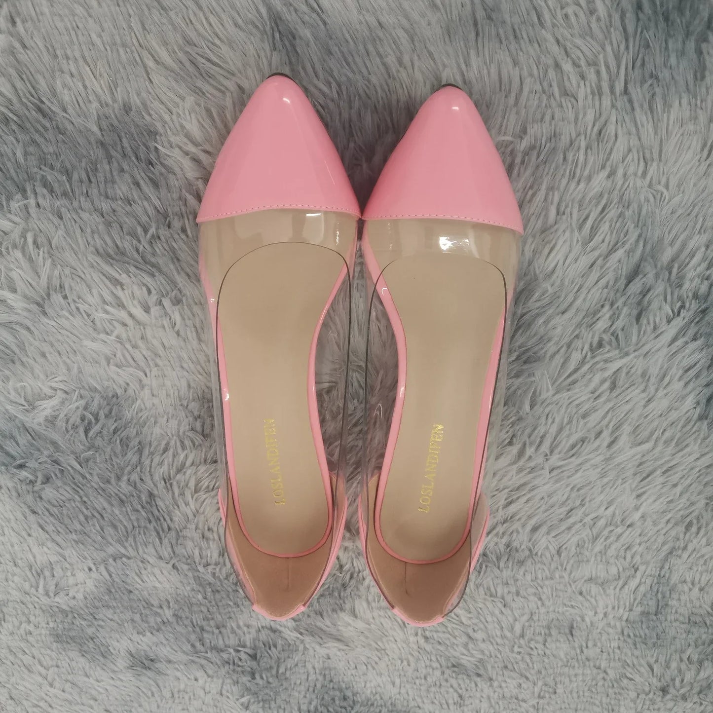 Women Pumps Spring Autumn PVC Transparent 5cm Low Heels Sexy Pointed Toe Slip-on Thin High Heels Party Wedding Shoes
