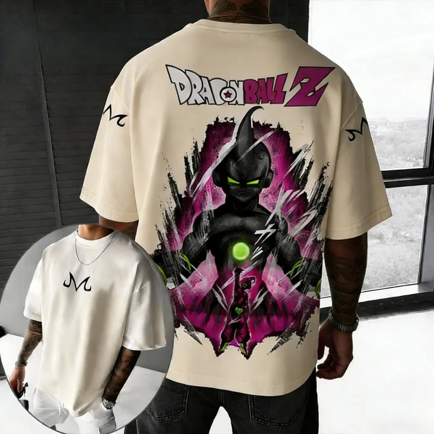 Anime Cotton T-shirt Summer New Majin Buu Co Branded Men's and Women's Trendy Loose Casual Short Sleeve Top