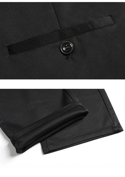 Men's Casual Stretch Dress Pants Slim Fit Straight Business Trousers