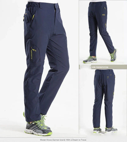 Summer Quick Dry Hiking Pants Men Stretch Waterproof Tactical Pants Zipper Pockets Trousers Lightweight Fishing Pants