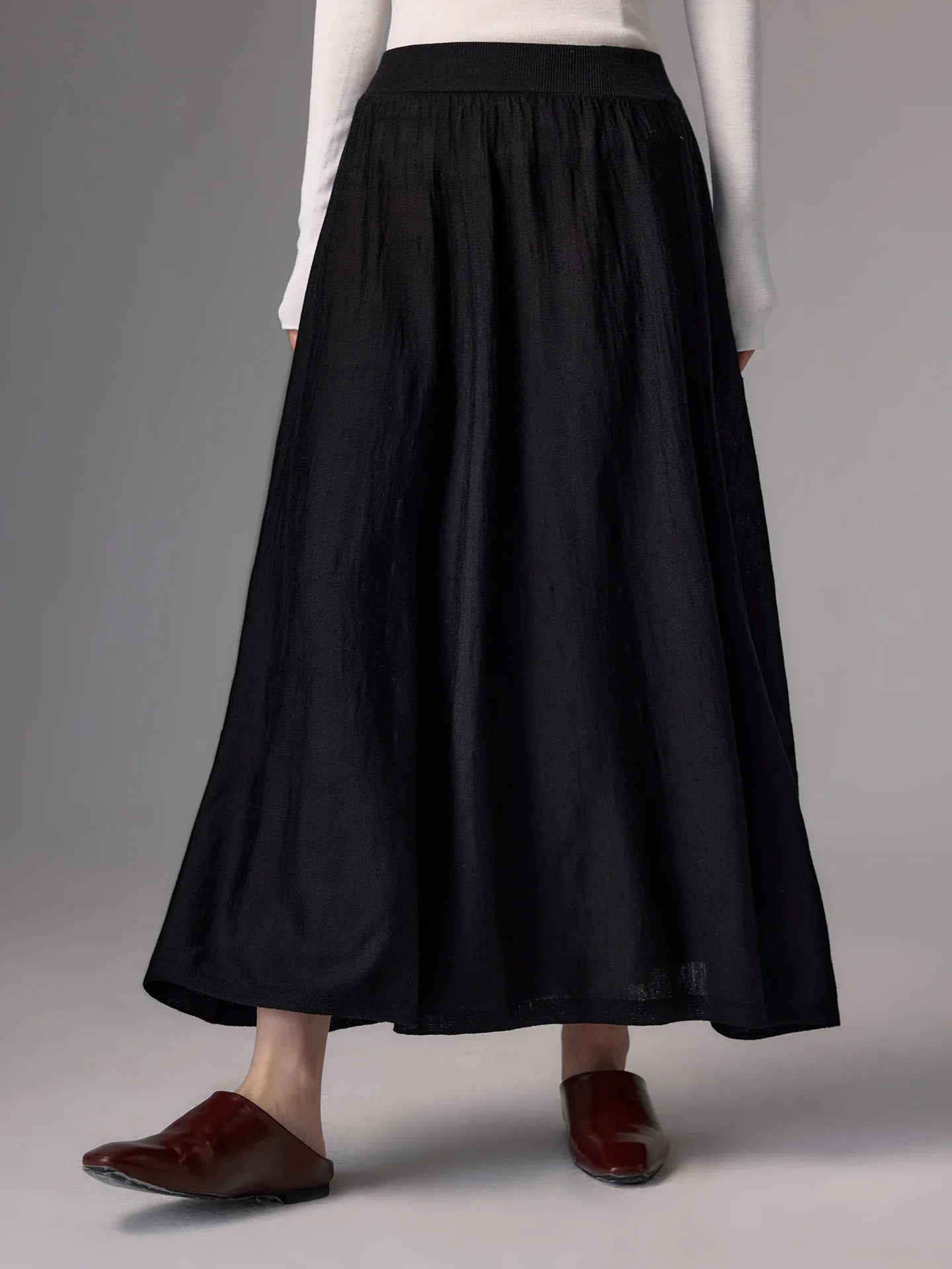 High Quality Women's 100% Worsted Wool Skirts Spring Autumn Female Knitwear Thin Lady Bottoms Cozy Clothing Summer Long Dresses