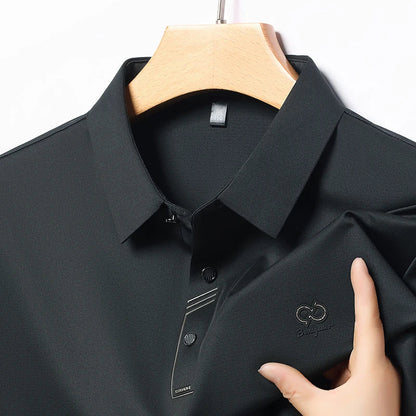 Luxury Brand Men's Polo Shirt Lapel T-Shirt Summer New Cool Letter Embroid Short Sleeve High End Casual Office Business Menswear