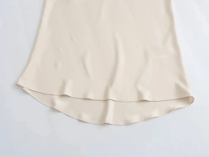 2024 Y2K Casual Women Long Skirt Spring Elastic High Waisted A-Line Casual Female Satin Skirts High Street Lady Skirts