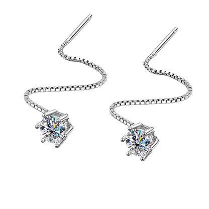 D VVS Moissanite Diamond Earring with GRA s925 Sterling Silver Ear Wire plated 18k White Gold Luxury Earrings for Women
