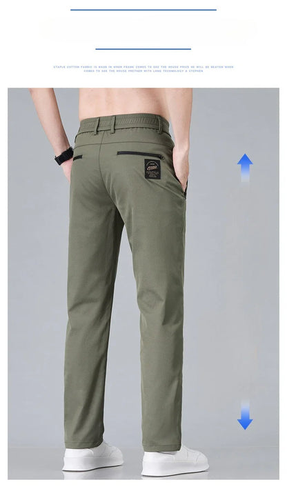 Fashion New in Men's Casual Pants Straight Slim Thin Korean Breathable Comfortable Brand Male Clothing Summer Trousers