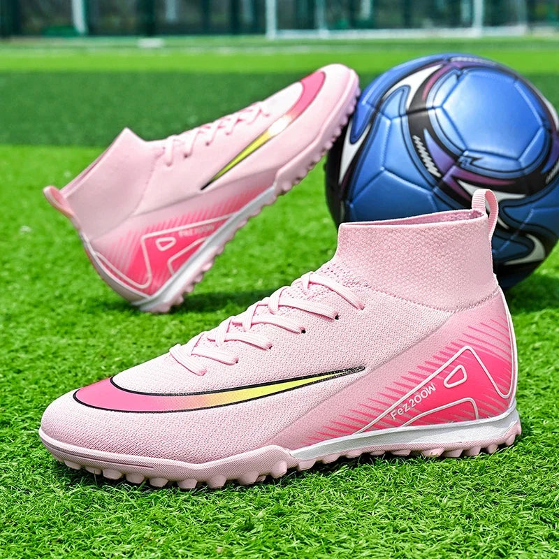 New Men Football Boots Match Long Spikes Soccer Shoes Cleats Boys Comfortable Training Sport Adult Breathable Outdoor Non Slip