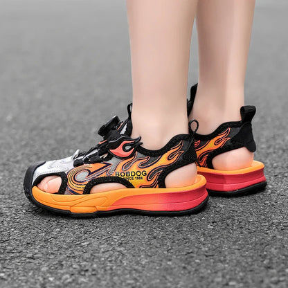 Children Sandals Lightweight Soft Sole Daily Wear Hollow Out Beach Shoes Anti Slip Wear-resistant Versatile Sports Leisure Shoes