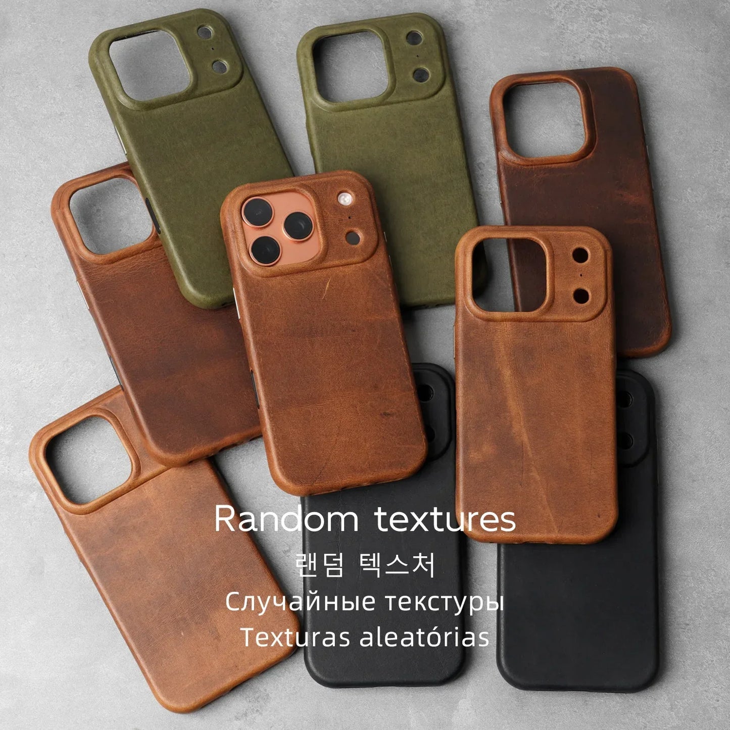 Genuine Leather Case for iPhone 17 16 Pro Max 15 Genuine Leather Handmade Phone Cover
