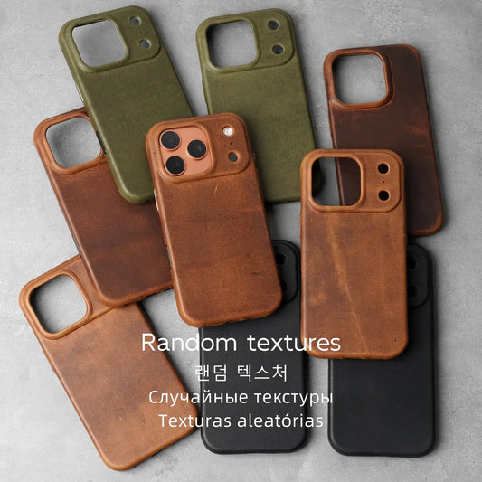 Genuine Leather Case for iPhone 17 16 Pro Max 15 Genuine Leather Handmade Phone Cover