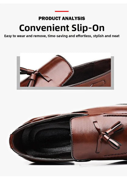 Summer New Large Size Men's Leather Shoes Business Formal Casual Wedding Knot Shoes round Toe Flat Heel Rubber Outsole
