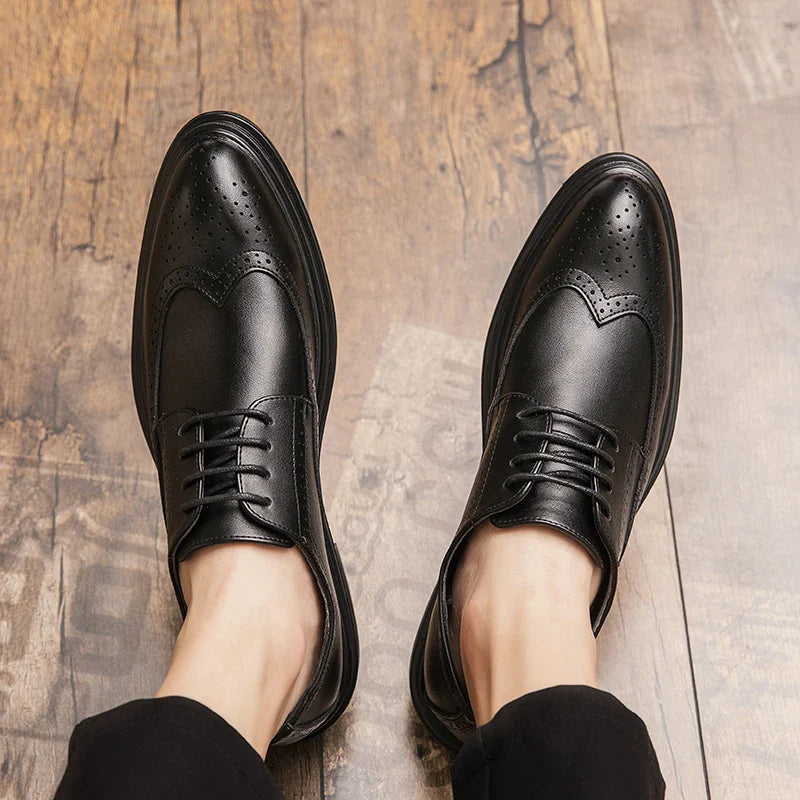 Clsssic Casual Business Shoes For Men Wedding Social Oxford Shoes Men's Dress Leather Office Formal Party Leather Brogues Shoes