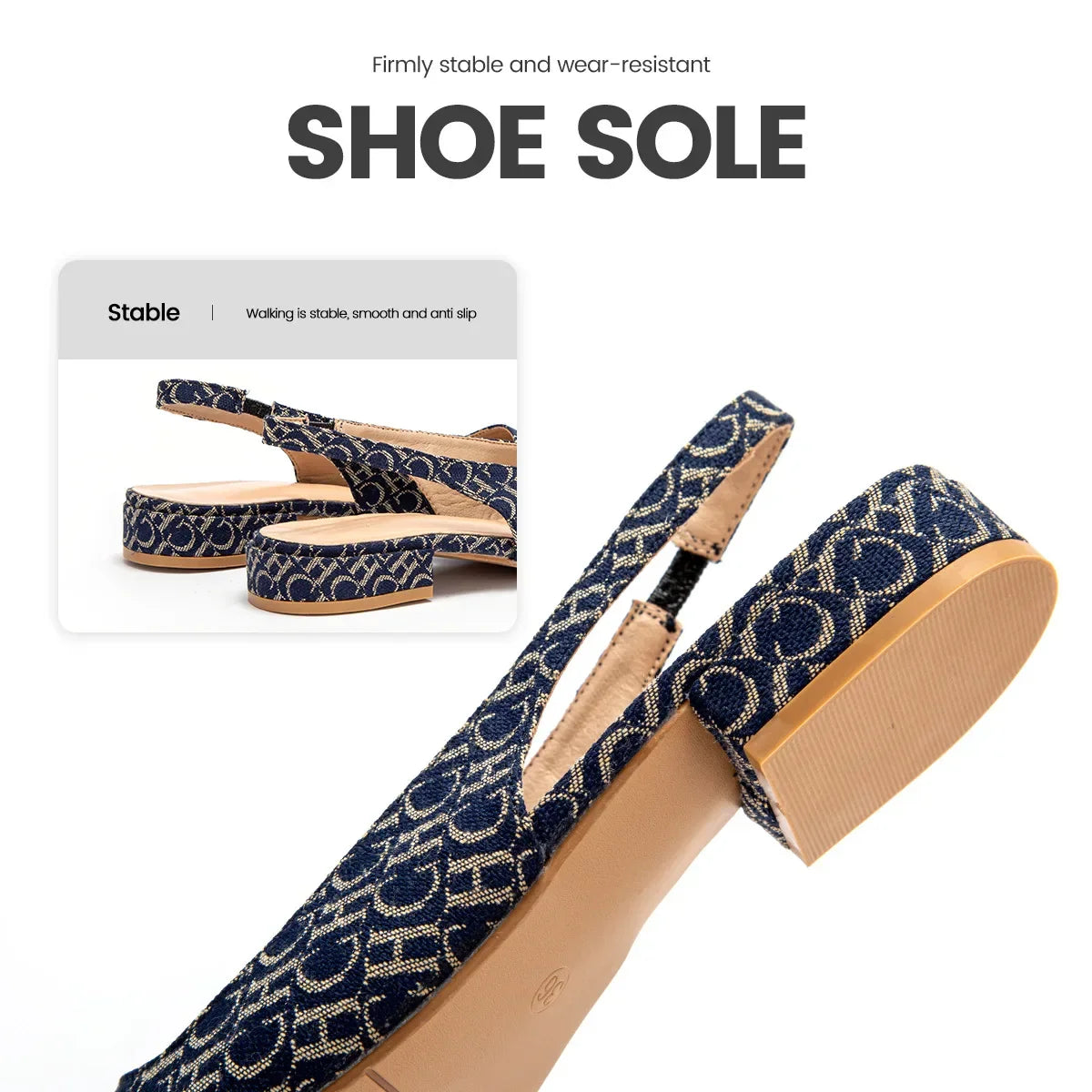 For Women with Follow-Up Shoes, Low Heel Commuting Office Letter Design Women's Sandals
