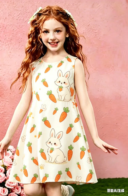 NEW SUMMER STYLE FLORAL PRINT DRESS FOR GIRLS A CASUAL AND SWEET PRINCESS DRESS THE PERFECT GIFT FOR CHILDREN SPORTY STYLE