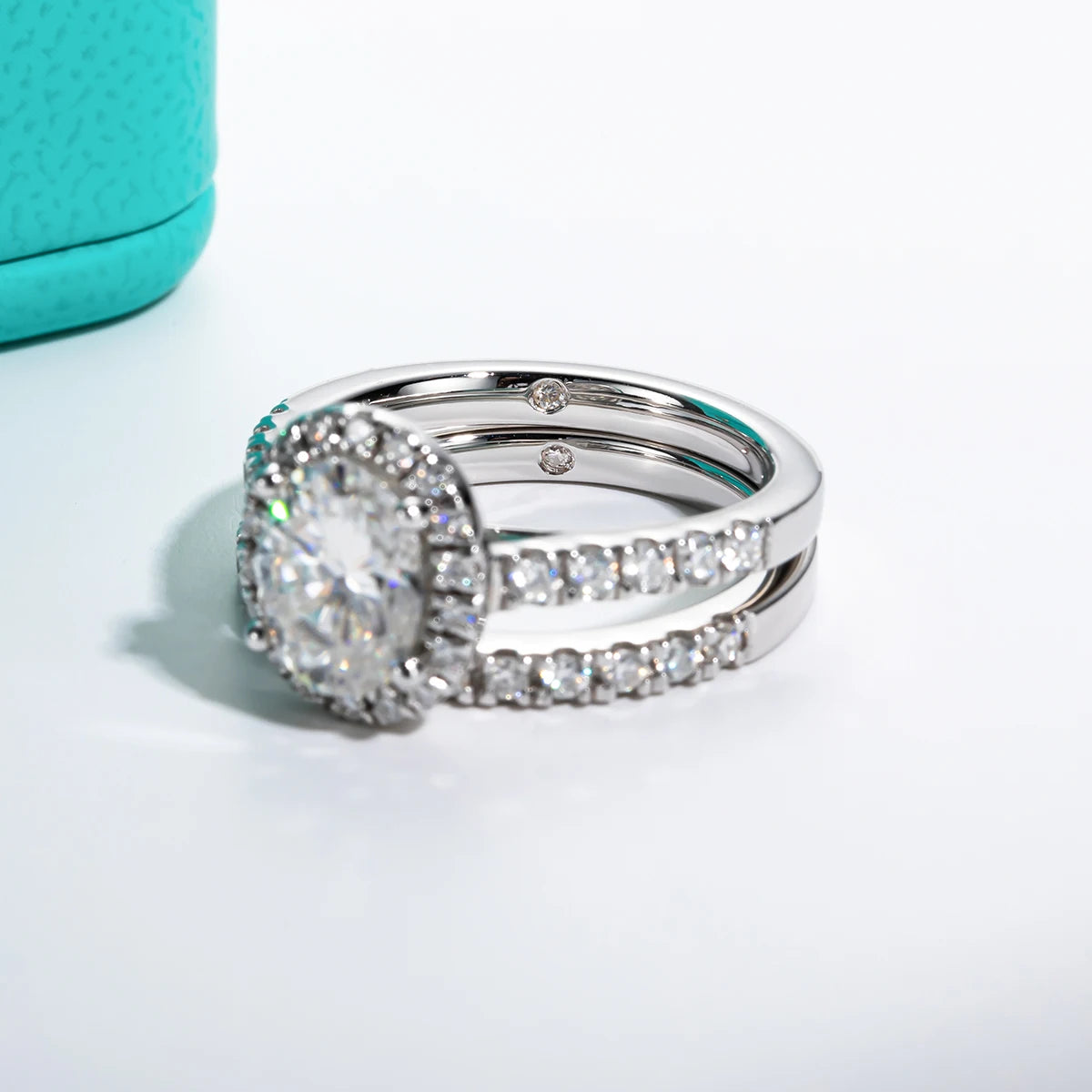 2ct (Total 2.648ct) Oval Cut D Color Moissanite Bridal Ring Set Wedding Band Silver Rings With Cer Jewelry Wholesale