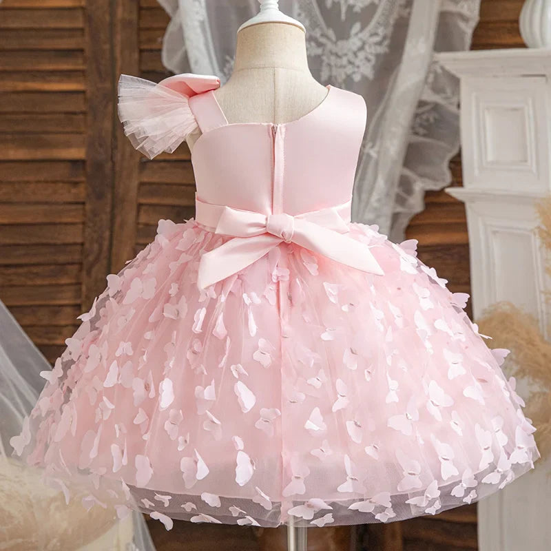 Girl Princess Dress Kid Clothes Party Birthday Outfits Evening Party Tulle Dress Wedding Wear Summer Bowknot Dress