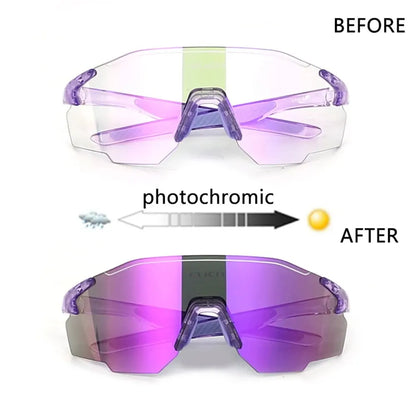 Photochromic Polarized Cycling Glasses Men Women Bike Glasses UV400 Eyewear Sunglasses HikingMTB Road Bicycle Goggles