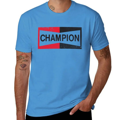 Spark Plug Retro Distressed Emblem - Cl T-Shirt Short sleeve tee new edition slim fit t shirts for men