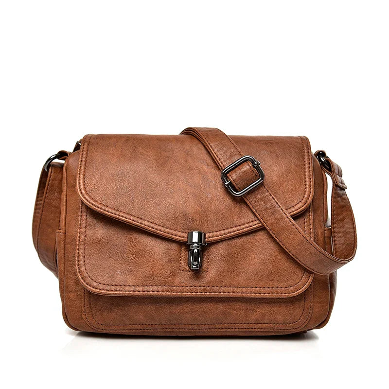 Vintage Soft Leather Femmels' Shoulder Bags Luxury Handbags Women's Packet New Designer Small Crossbody Bag 2024 Sac a Femme