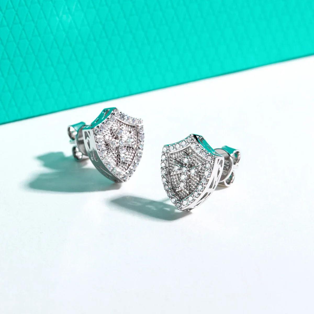 0.3cttw Hip Hop Moissanite Diamond Cross Stud Earrings 925 Sterling Silver Frosty Earring for Women& Men Jewelry