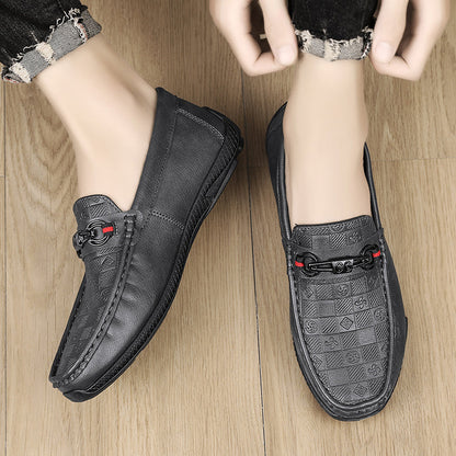 Fashion Leather Men Casual Shoes Slip on Formal Loafers Luxury Brand Comfortable Men Italian Soft Male Driving Shoes