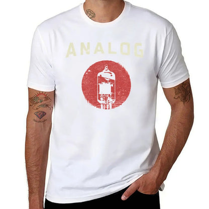 Vacuum Tube Analog Distressed Effect T-Shirt summer top graphic t shirts sweat sublime mens t shirts top quality