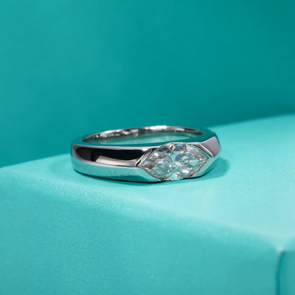 1ct Marquise Cut D Color Moissanite Diamond Engagement Men Ring Silver Wedding Ring For Women Customized Jewelry