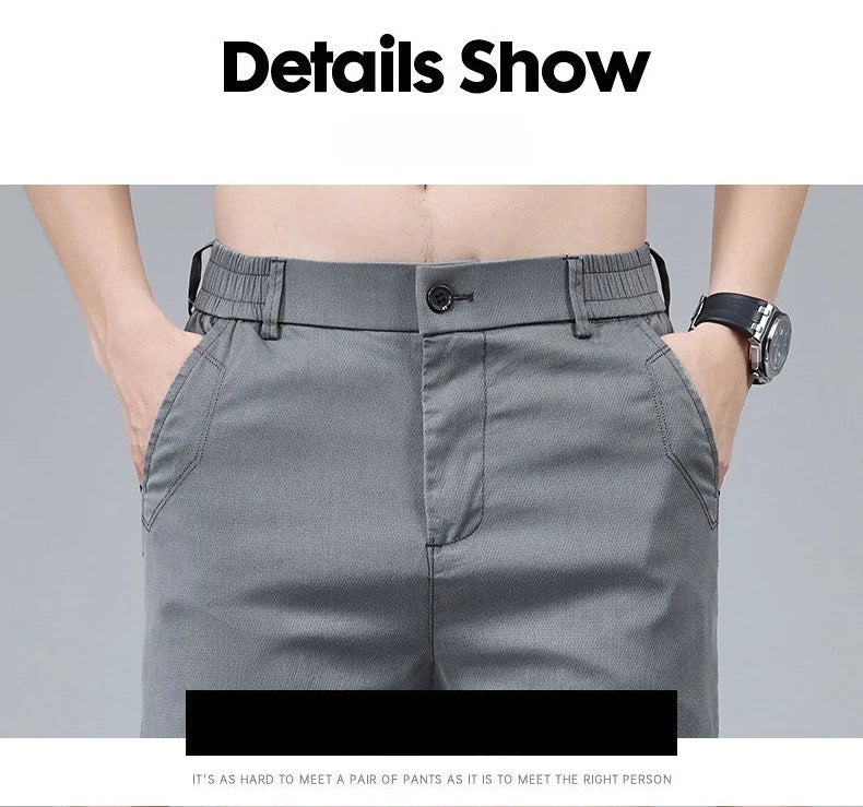 Men's Summer Lyocell Shorts Thin Breathable Comfortable Slim Korean Fashion Short Pants Elastic Waist Casual Vacation Pants