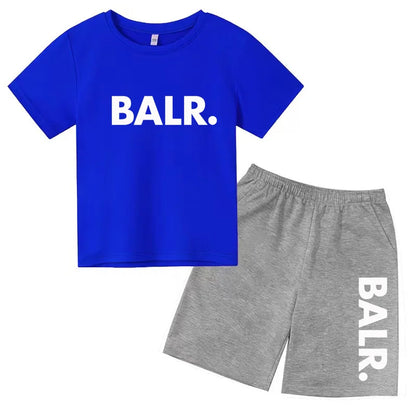 Kids T-shirt Summer Sunshine Brand Monogram Print Short Sleeve+Shorts 2P Boys Girls Toddler 3-12years Leisure Sports Jogging Set