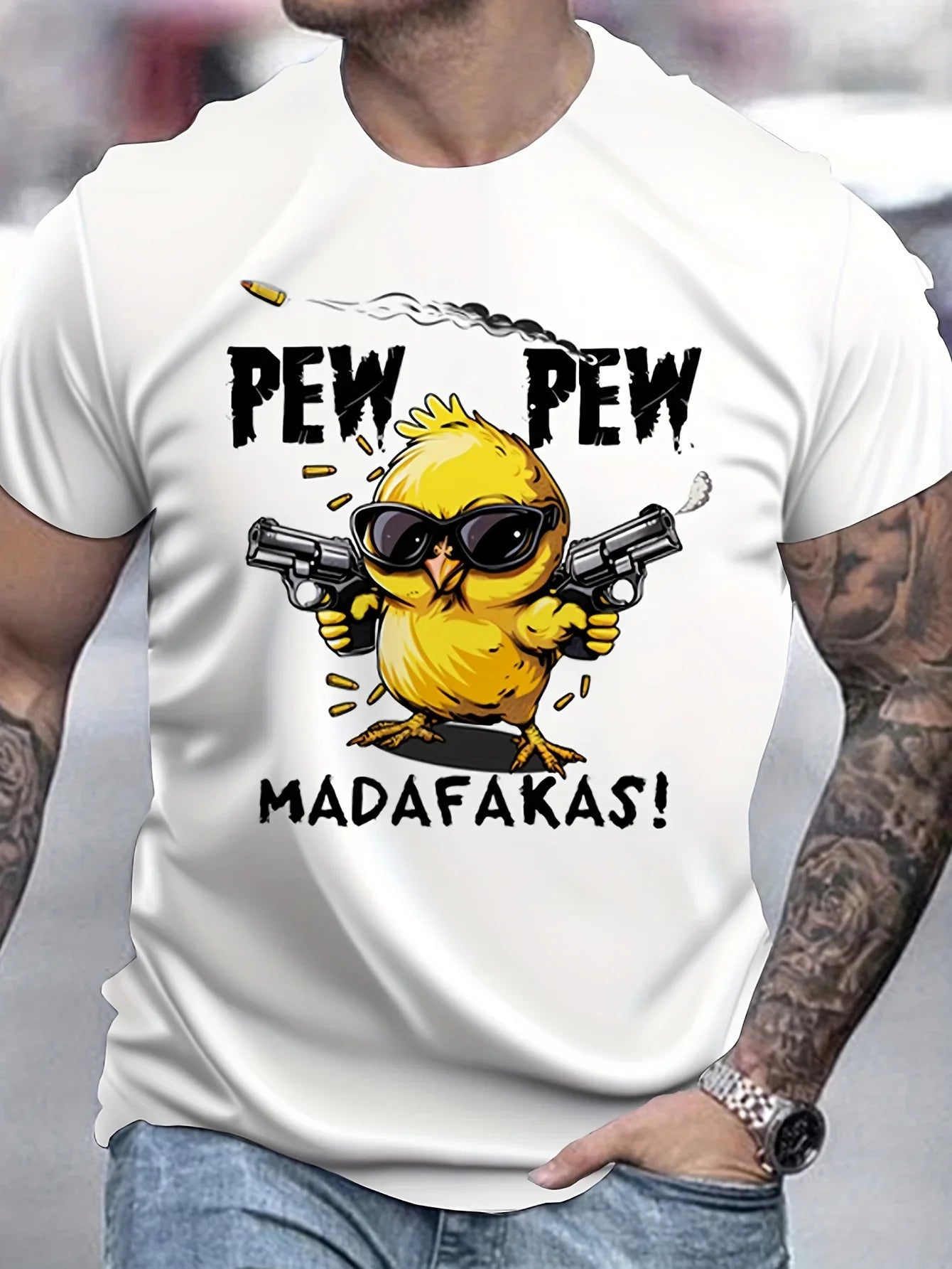 Summer men's 100% pure cotton casual loose oversized cool girl cartoon printed comfortable round neck short sleeved T-shirt top