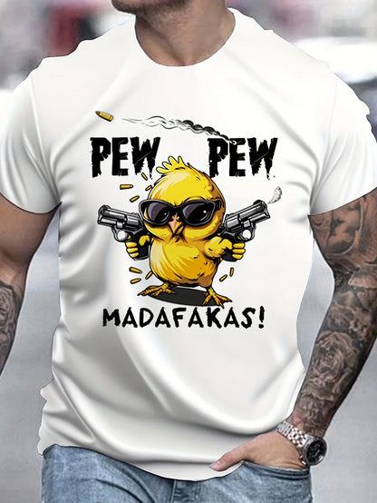 Summer men's 100% pure cotton casual loose oversized cool girl cartoon printed comfortable round neck short sleeved T-shirt top