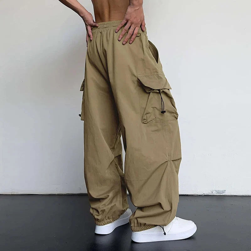 New Casual Pant Cargo Trousers Streetwear Wide Leg Sweatpant High Street Trendy Loose Versatile Straight Casual Pants 2pc Couple