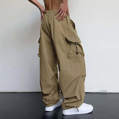 New Casual Pant Cargo Trousers Streetwear Wide Leg Sweatpant High Street Trendy Loose Versatile Straight Casual Pants 2pc Couple