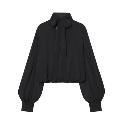 Women's 2026 New Perspective Shirts Tops Fashion Loose Long-Sleeved Elegant Spring Blouses Chic Youth Street Travel Blouses Tops