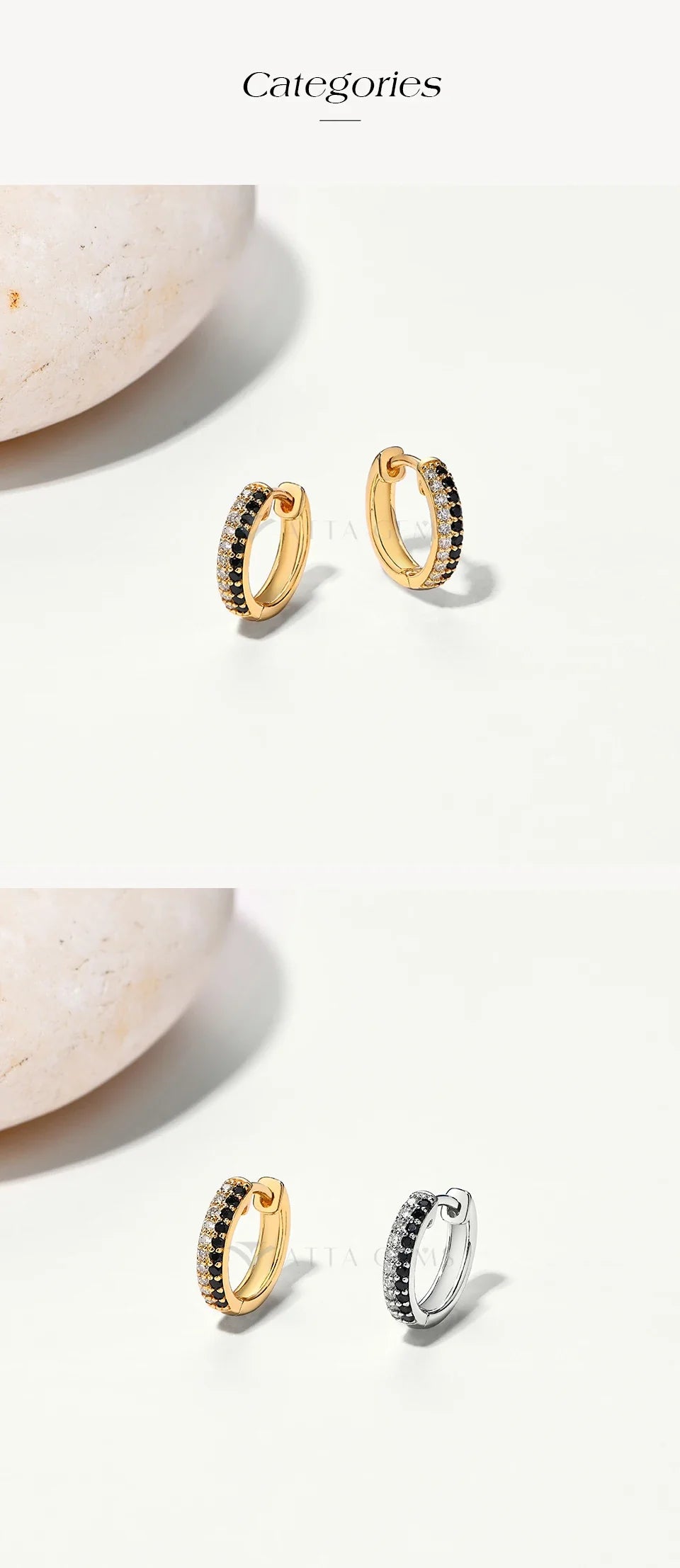 Black and White Moissanite Diamond Earrings  S925 Sterling Silver Gold Plated For Women Birthday Gifts Fine Jewelry New